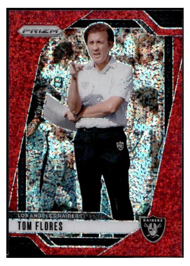 2024 Panini Prizm Base Set Tom Flores Red Sparkle #156 card