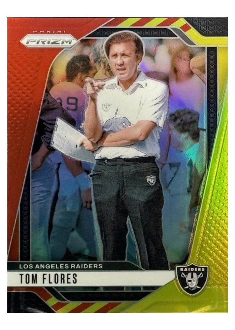 2024 Panini Prizm Base Set Tom Flores Red Yellow #156 card