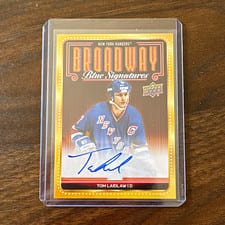 2025-26 Upper Deck New York Rangers Centennial Broadway Blue Signatures Tom Laidlaw #BBS-TL card