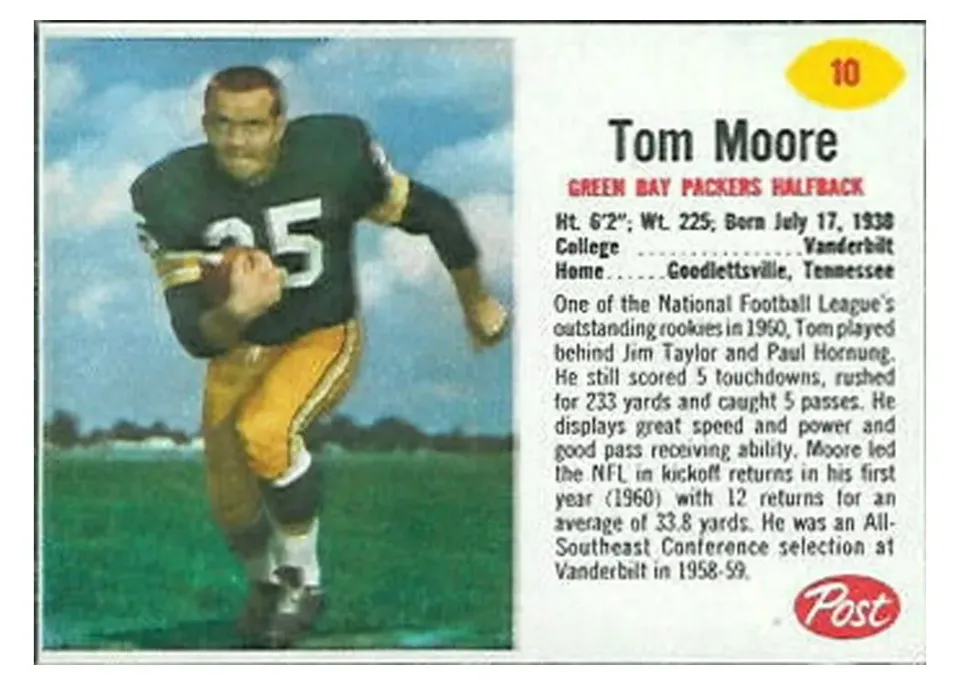 1962 Post Cereal Tom Moore #10