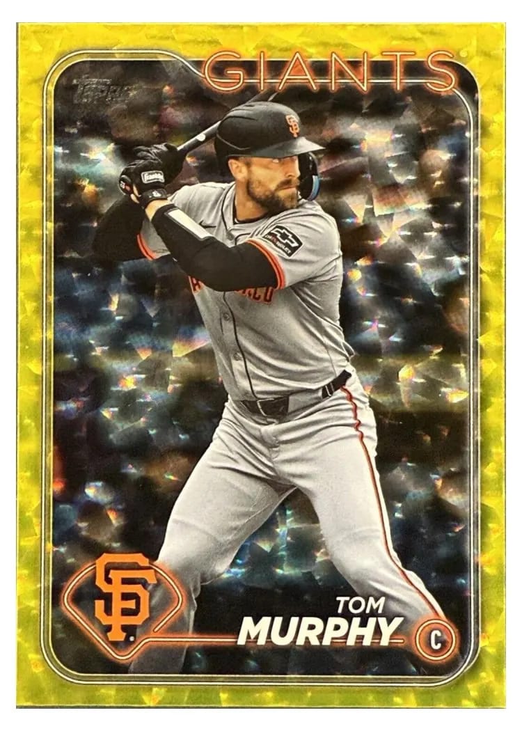 2024 Topps Update Base Set Tom Murphy Yellow Crackle Foilboard #US170 card