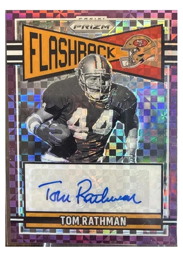 2025 Panini Prizm Flashback Autograph Tom Rathman #FLA-TRN card