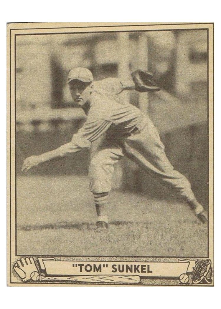 1940 Play Ball Tom Sunkel #110 card