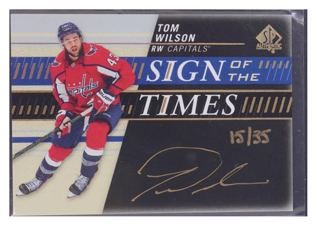 2019-20 SP Authentic Sign of the Times Tom Wilson #SOTT-TW card
