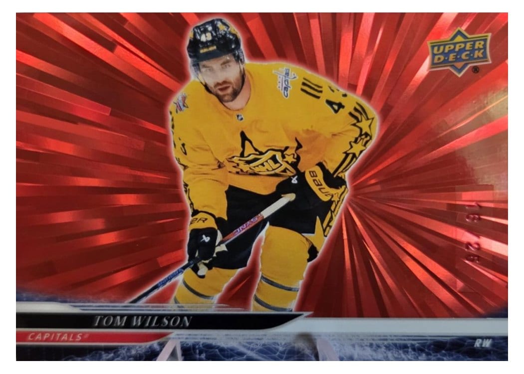 2024-25 Upper Deck Base Set Tom Wilson Outburst Red #682 card