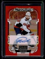 Tom Wilson 2025-26 O-Pee-Chee Platinum Red Rainbow Autos card