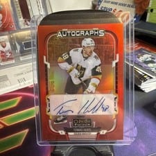 Tomas Hertl 2025-26 O-Pee-Chee Platinum Red Rainbow Autos card