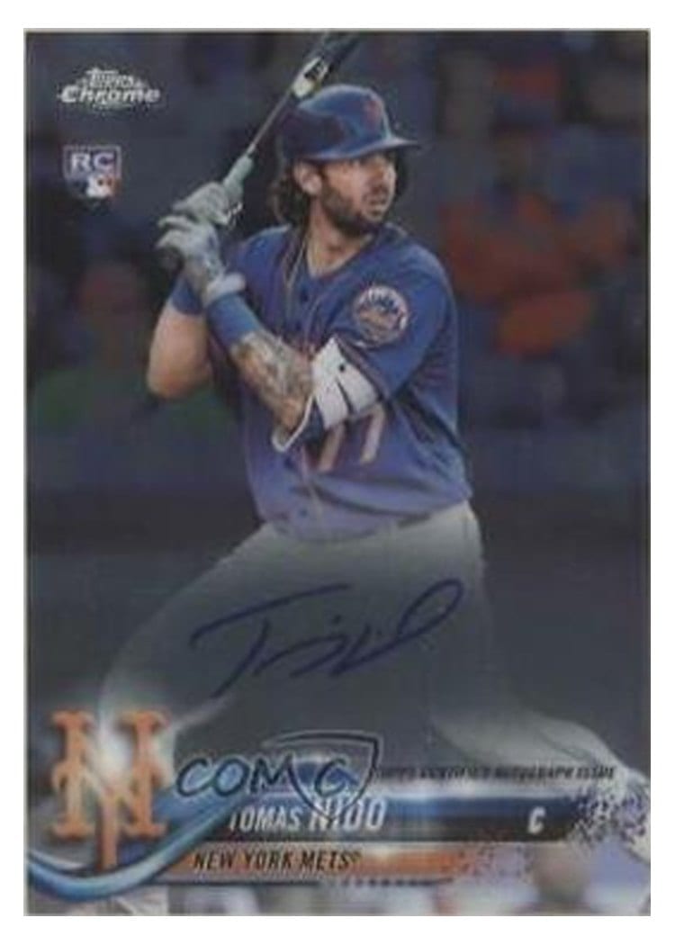 2018 Topps Chrome Rookie Autographs Tomas Nido #RA-TN card