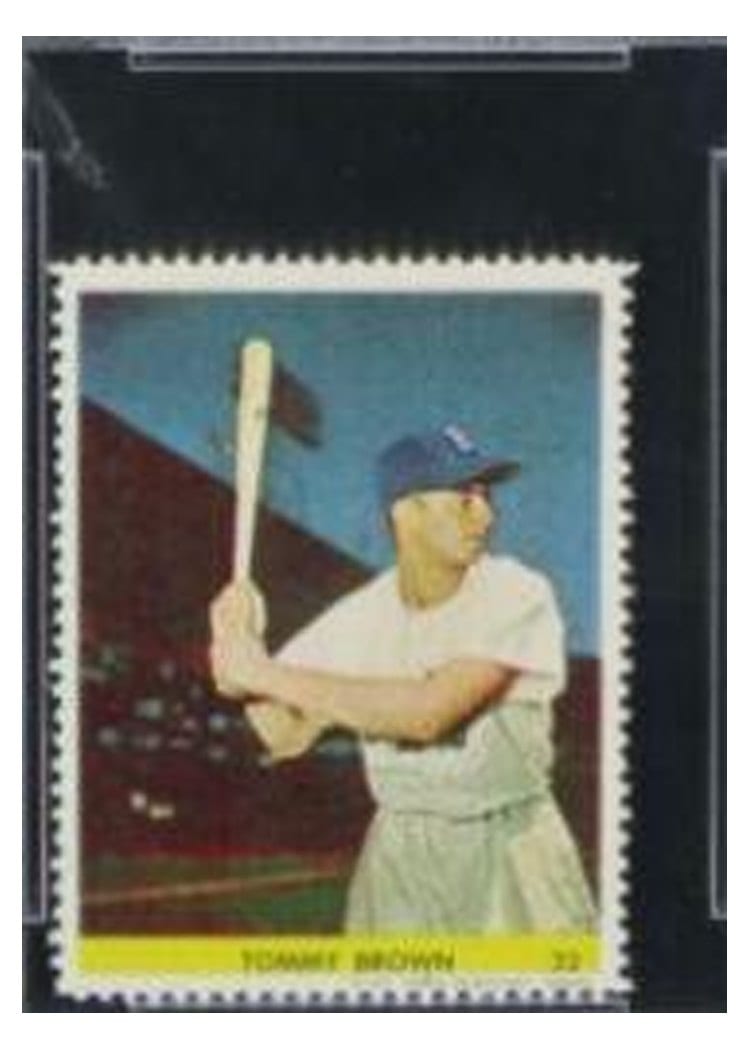 1949 Eureka Sportstamps Tommy Brown #32 card
