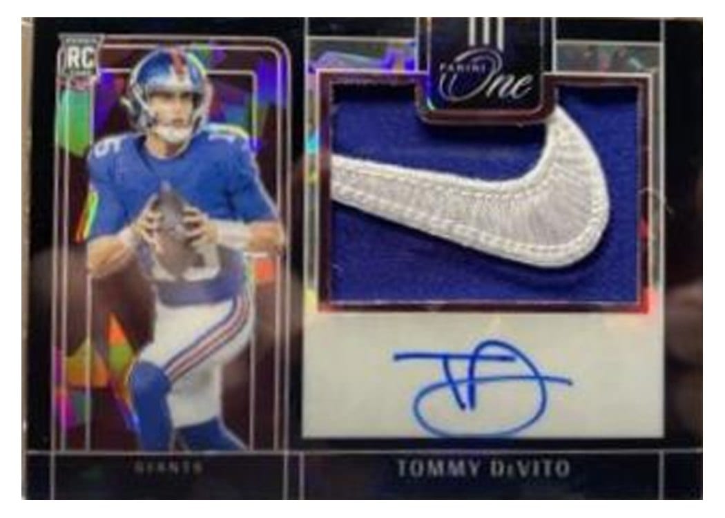 2023 Panini One Precision Rookie Patch Autographs Tommy DeVito #325 card