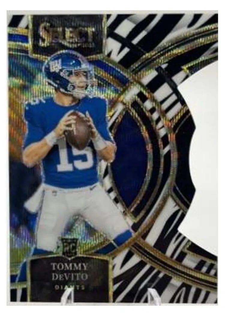 2023 Panini Select Base Set Tommy DeVito Zebra Prizm Die-Cut #102 card