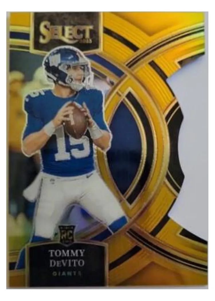 2023 Panini Select Base Set Tommy DeVito Gold Prizm Die-Cut #102 card