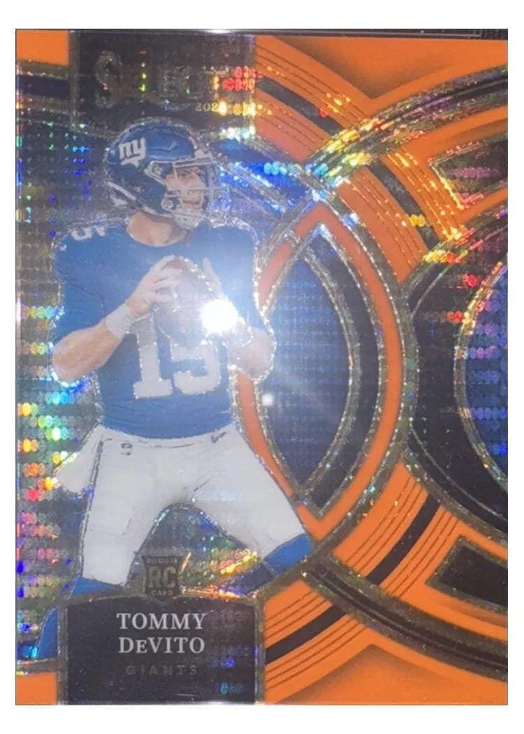 2023 Panini Select Base Set Tommy DeVito Neon Orange Pulsar Prizm #102 card