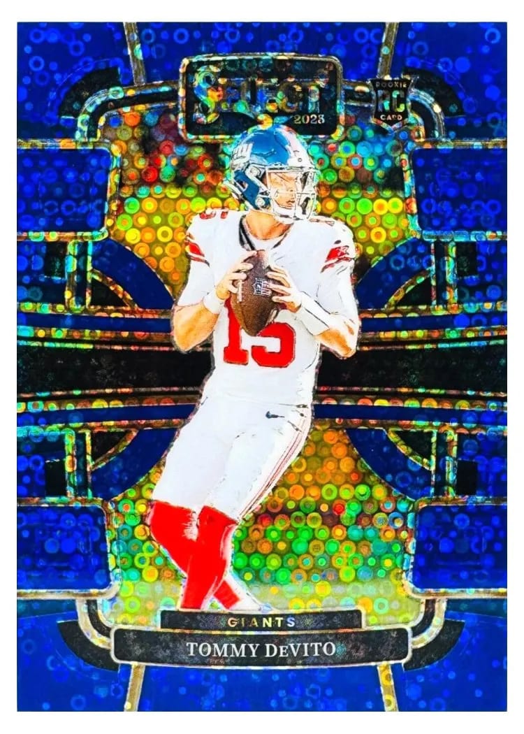 2023 Panini Select Base Set Tommy DeVito Blue Disco Prizm #73 card