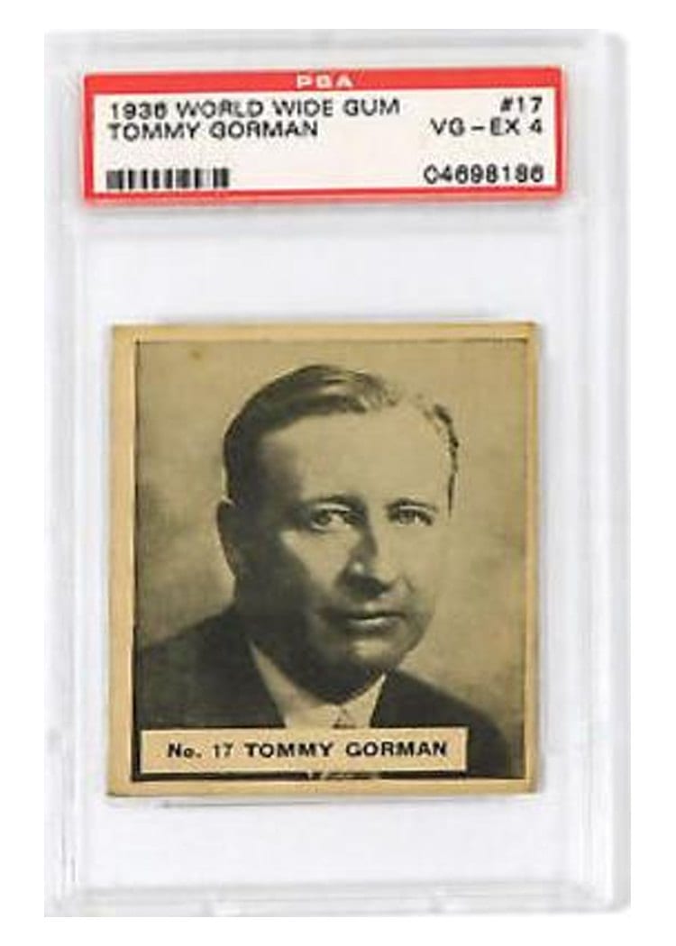 1937 V356 World Wide Gum Tommy Gorman #17 card