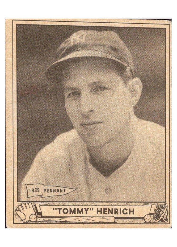 1940 Play Ball Tommy Henrich #4 card