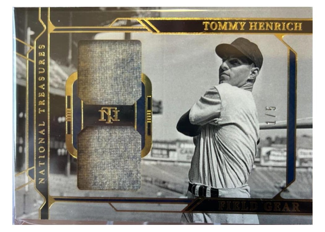 2022 Panini National Treasures Field Gear Tommy Henrich #FG-TH card