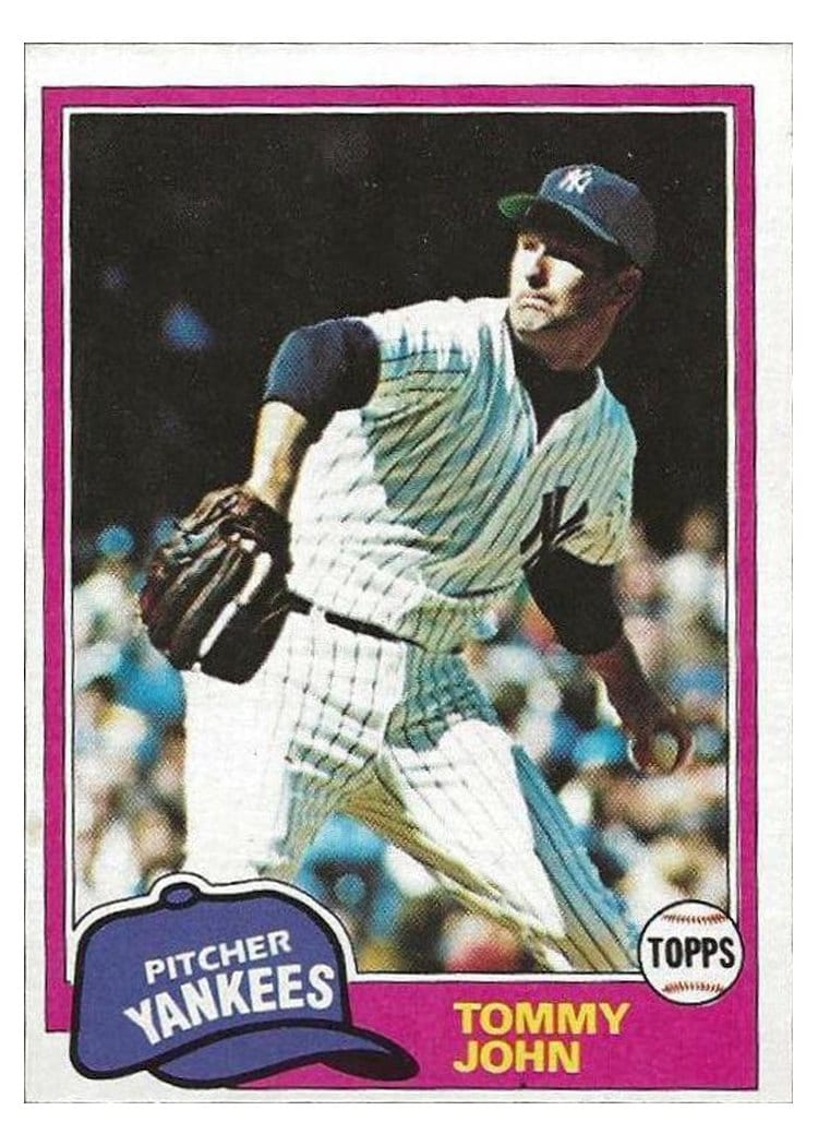 1981 Topps Tommy John #550 card