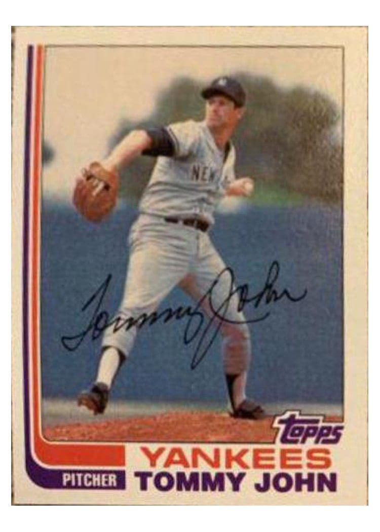 1982 Topps Tommy John #75 card