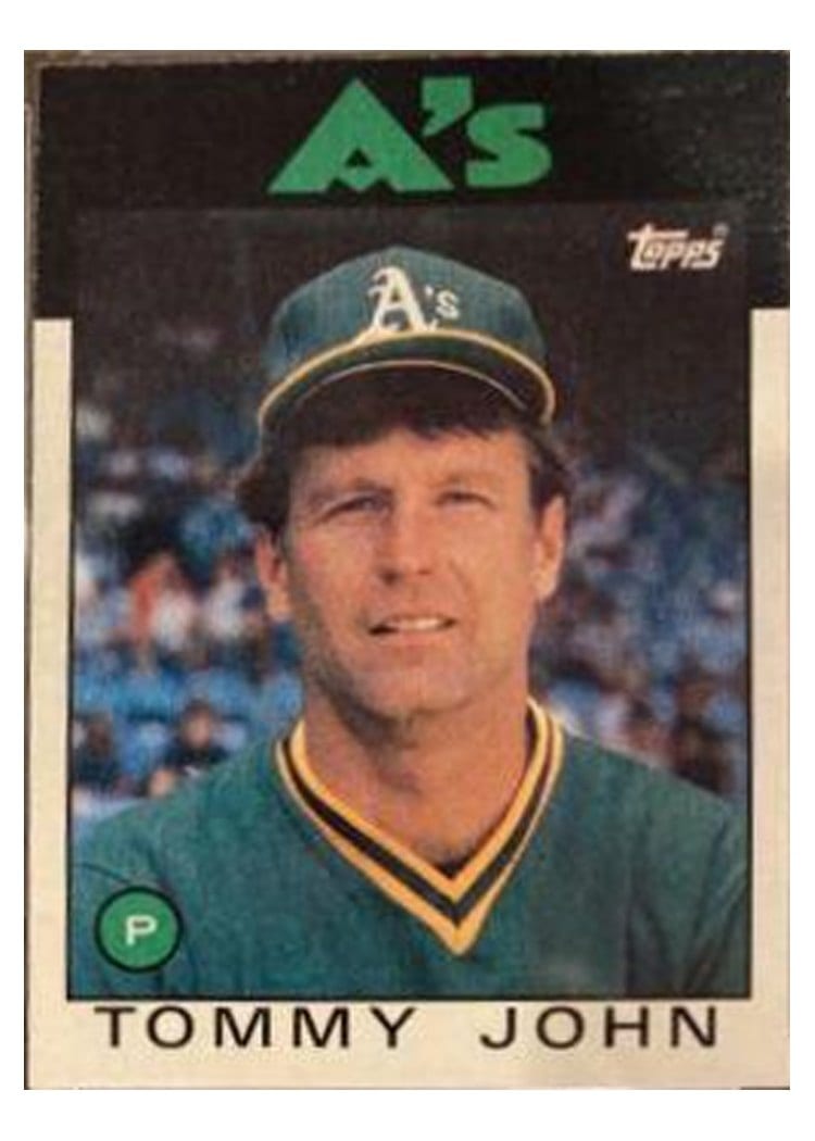 1986 Topps Tommy John #240 card