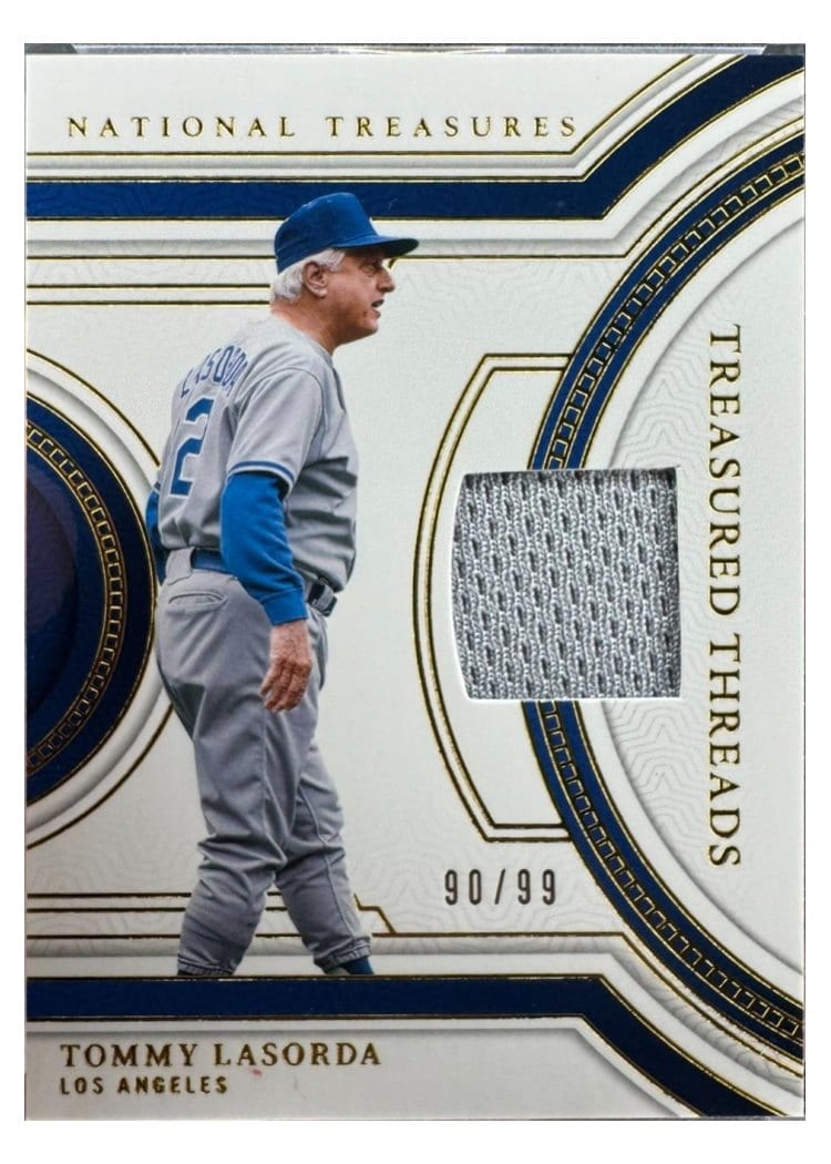 2024 Panini National Treasures Treasured Threads Tommy Lasorda #22 card