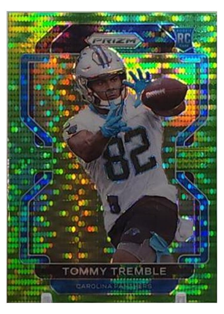 2021 Panini Prizm Base Set Tommy Tremble Neon Green Pulsar Prizm #415 card