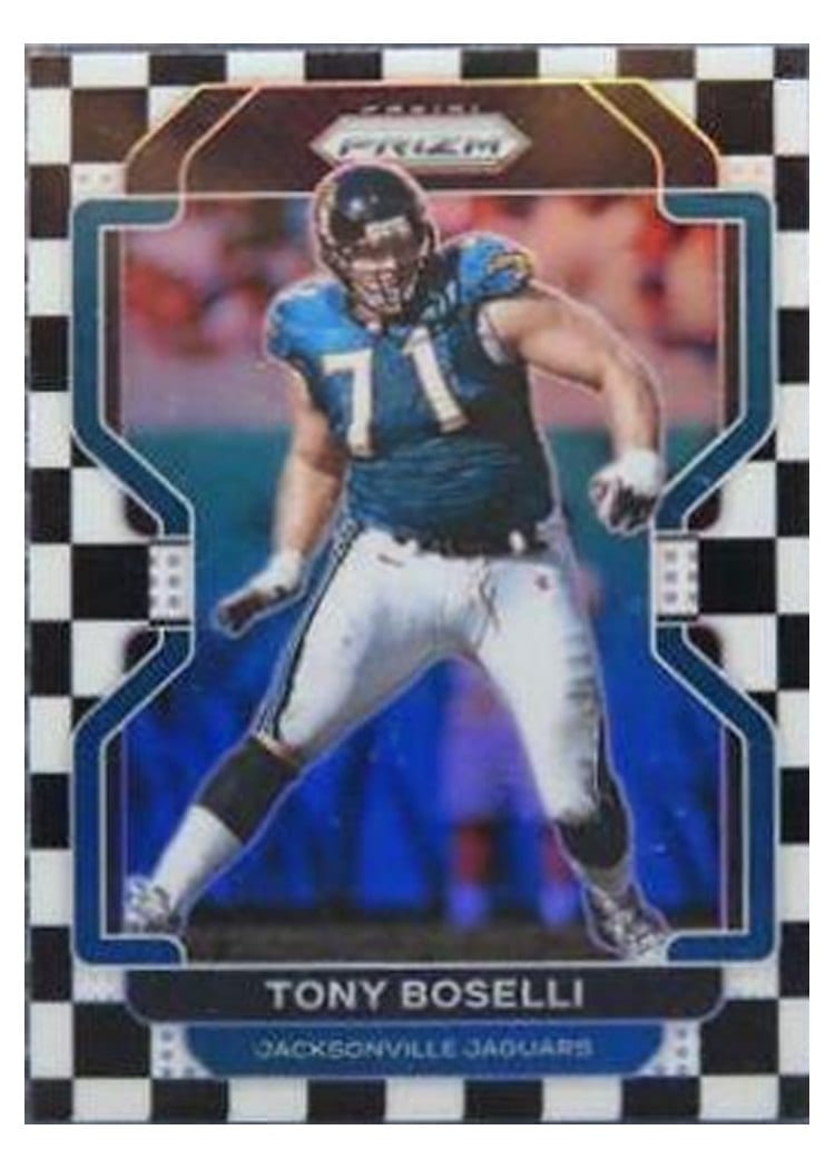 2021 Panini Prizm Base Set Tony Boselli Black and White Checker Prizm #20 card