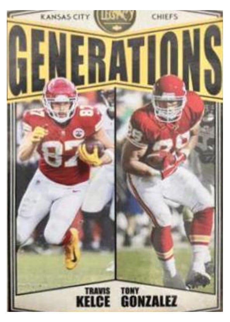 2022 Panini Legacy Generations Tony Gonzalez / Travis Kelce #G-9 card