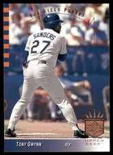 1993 SP Tony Gwynn Error Photo Is Tracy Sanders #167 card