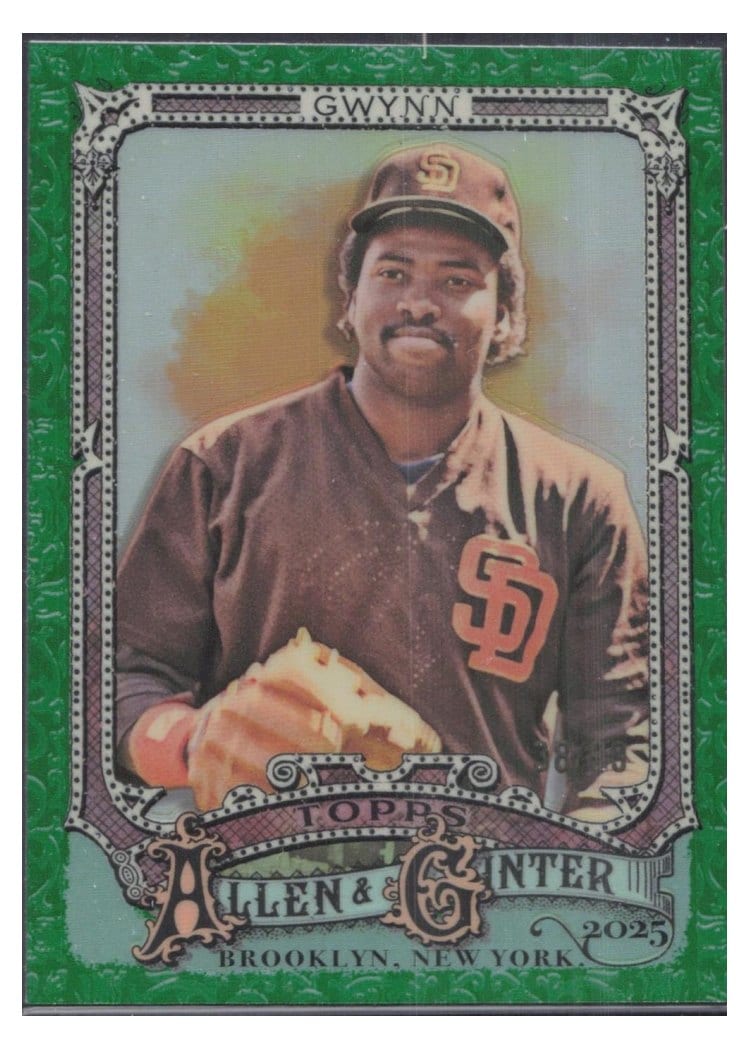 2025 Topps Allen and Ginter Tony Gwynn Green Refractor Chrome Variation #14 card