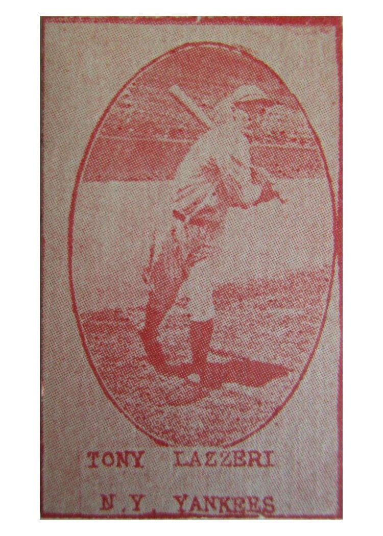 1928 W565 Tony Lazzeri Hand Cut card