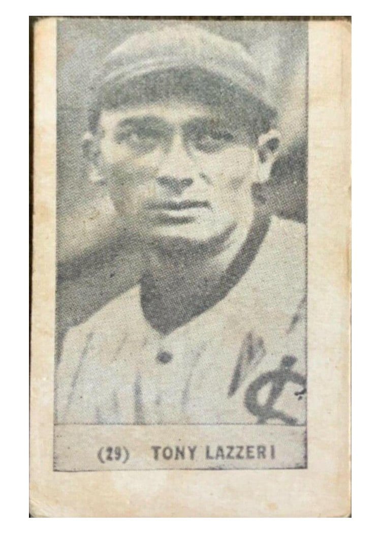1928 Yuengling's Ice Cream Tony Lazzeri #29 card