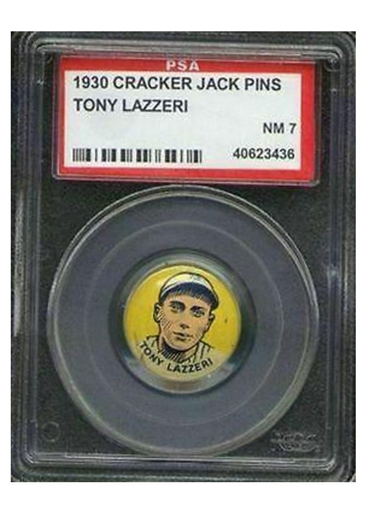 1930 Cracker Jack Pins Tony Lazzeri card