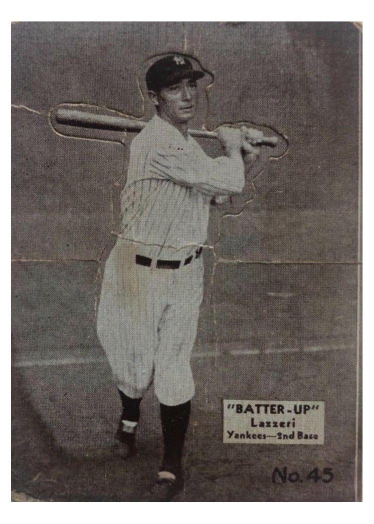 1934 Batter Up Tony Lazzeri #45 card