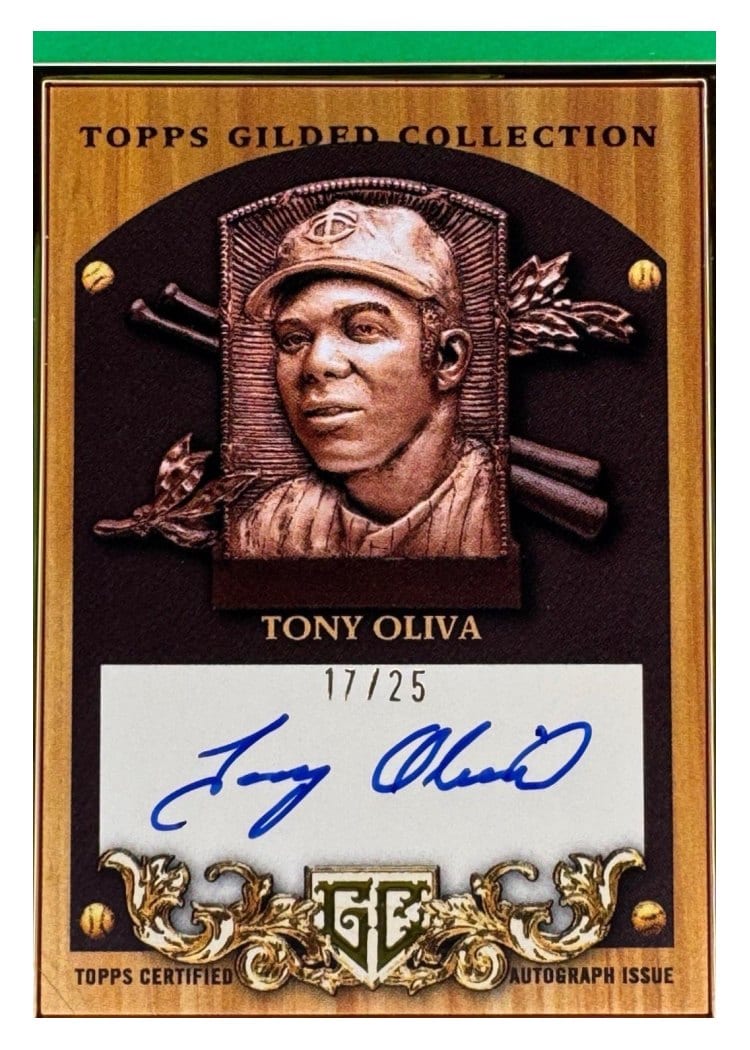 2025 Topps Gilded Collection Hall of Fame Plaque Autographs Tony Oliva #HOFPA-TO card