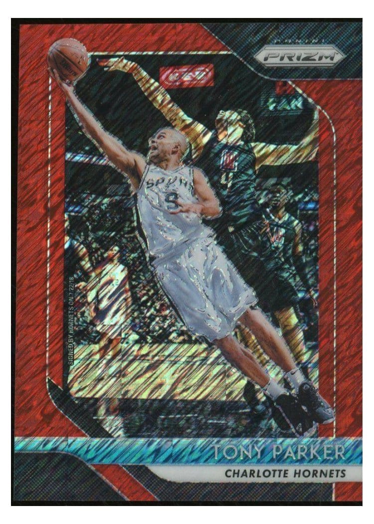 2018-19 Panini Prizm Base Set Tony Parker Red Shimmer Prizm #10 card