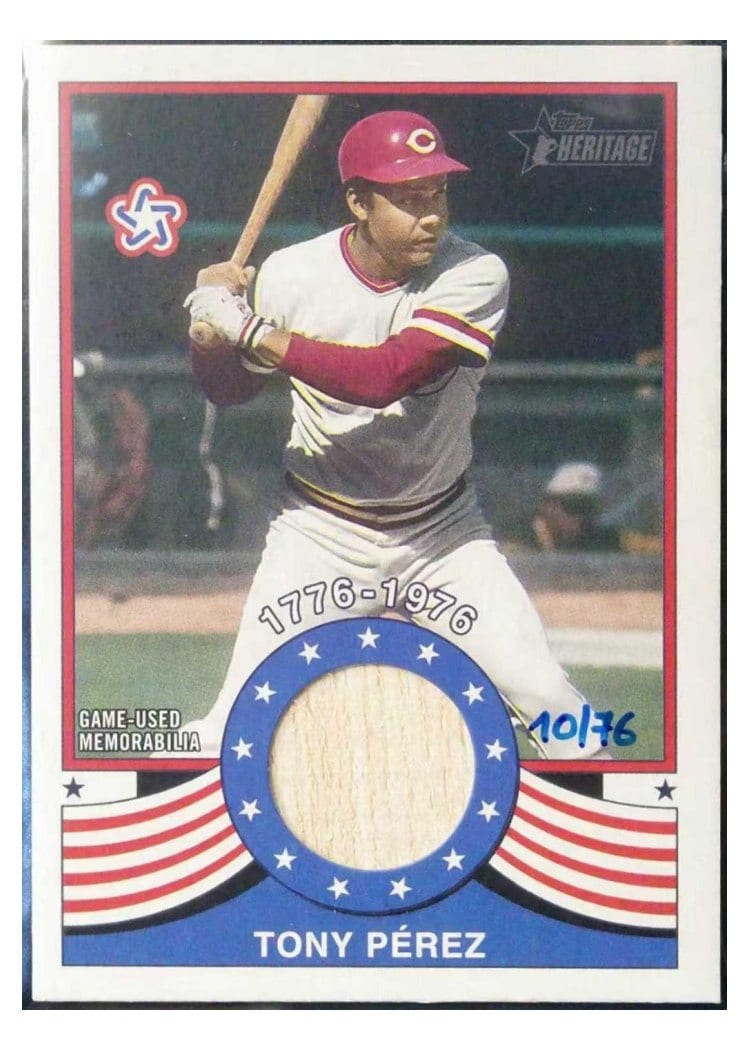 2025 Topps Heritage Bicentennial Relics Tony Pérez #BR-TP card