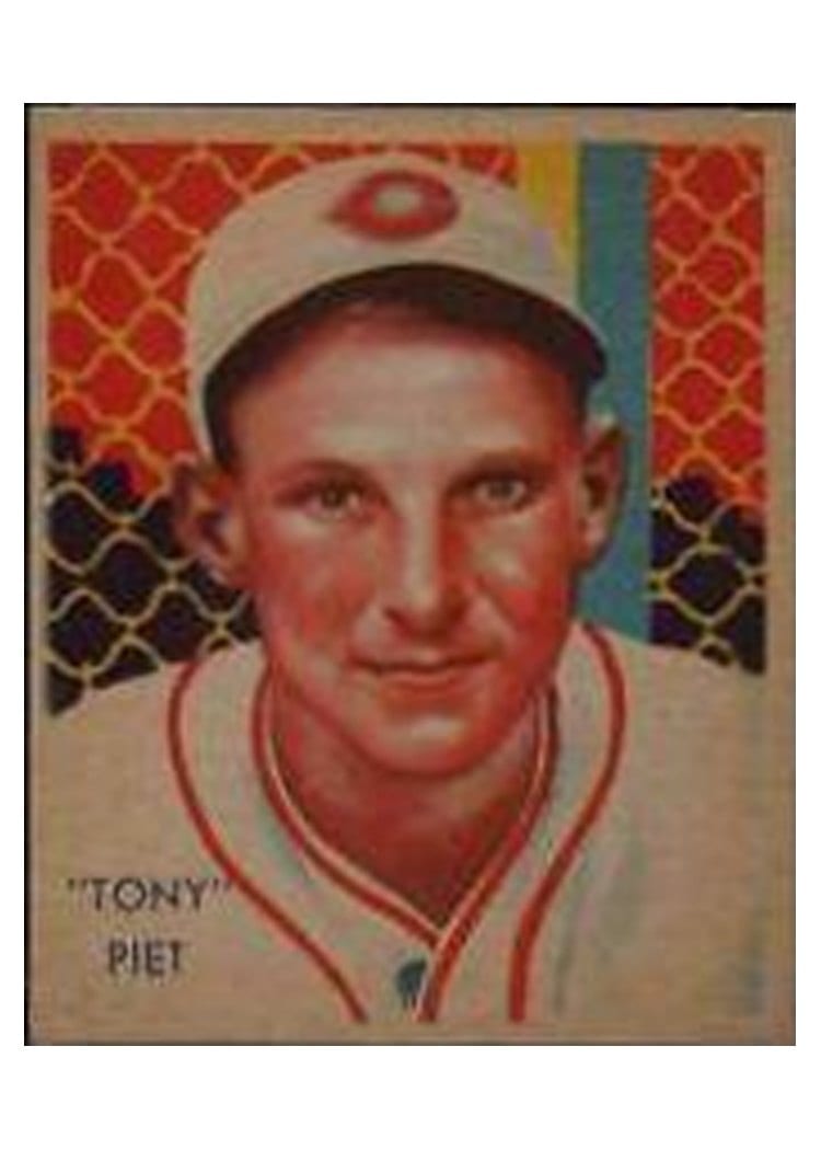 1935 Diamond Stars Tony Piet #72 card