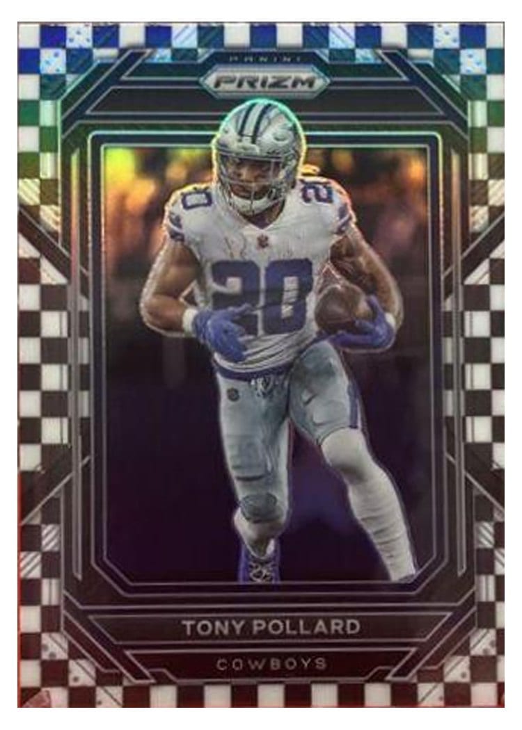 2022 Panini Prizm Base Set Tony Pollard Black White Checker #78 card
