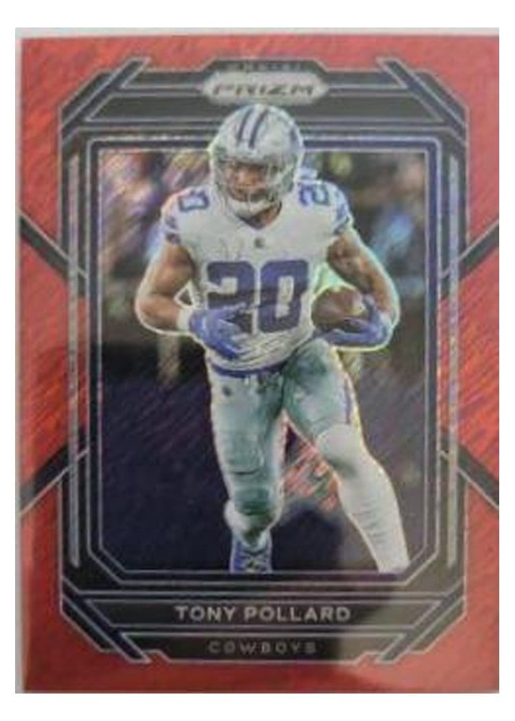 2022 Panini Prizm Base Set Tony Pollard Red Shimmer #78 card