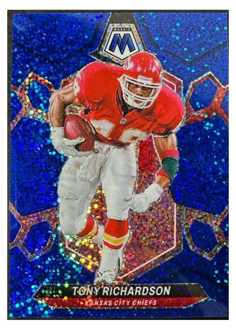 2024 Panini Mosaic Base Set Tony Richardson Blue Sparkle #238 card