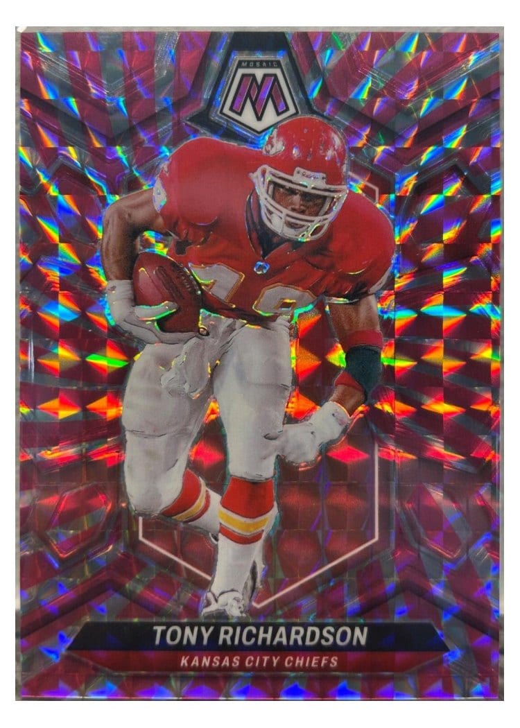 2024 Panini Mosaic Base Set Tony Richardson Pink Swirl #238 card