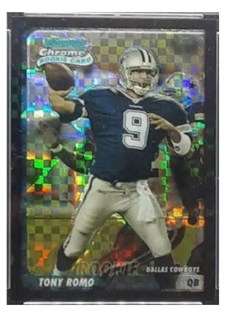 2003 Bowman Chrome Tony Romo Xfractor #144 card