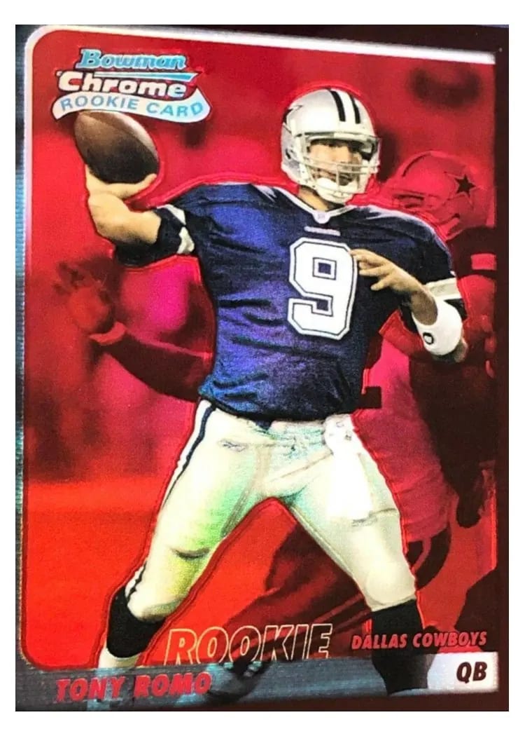 2003 Bowman Chrome Tony Romo Red Refractor #144 card