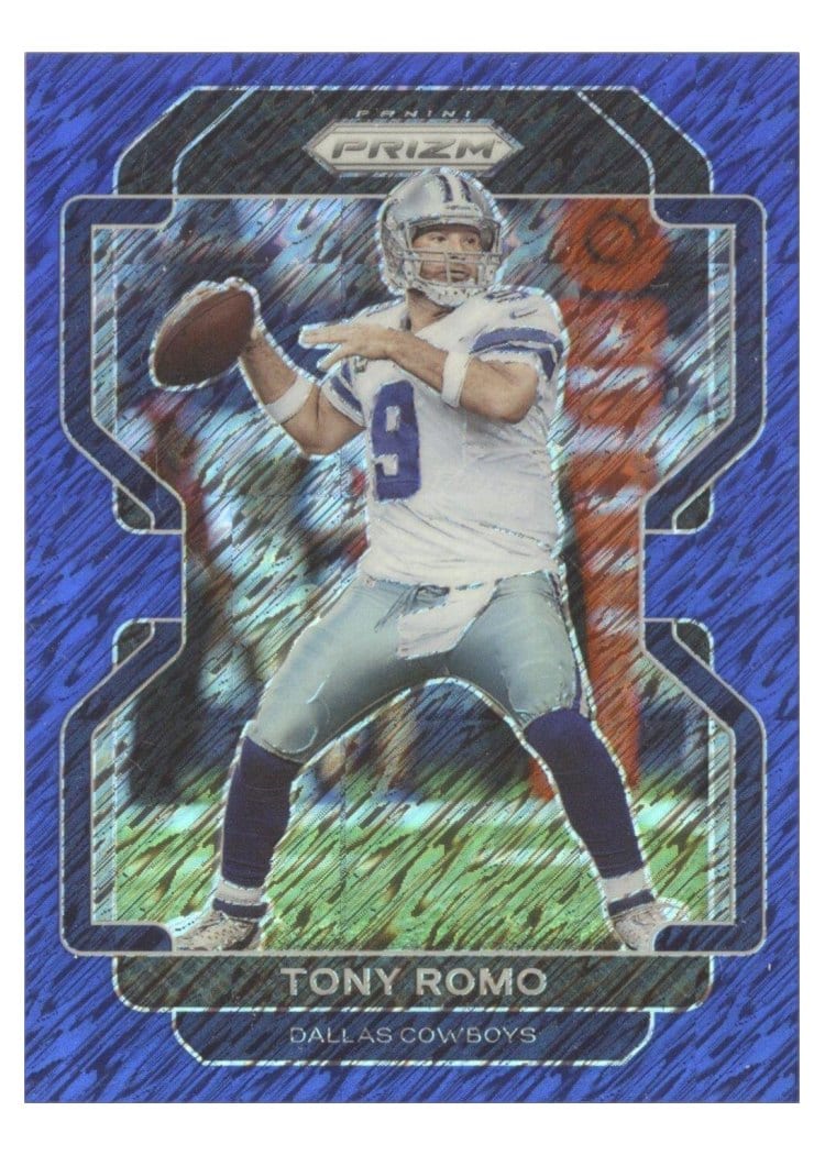 2021 Panini Prizm Base Set Tony Romo Blue Shimmer #247 card