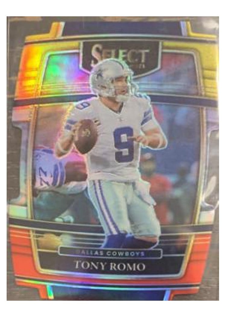 2021 Panini Select Base Set Tony Romo Green Die Cut #42 card
