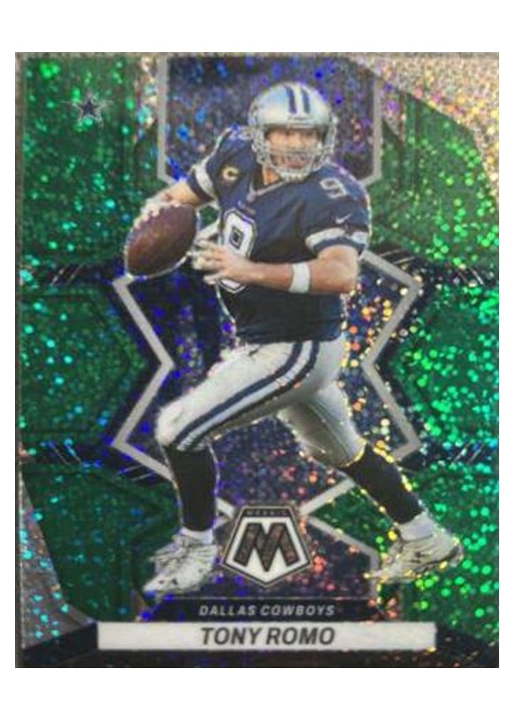 2022 Panini Mosaic Base Set Tony Romo Green Sparkle #221 card