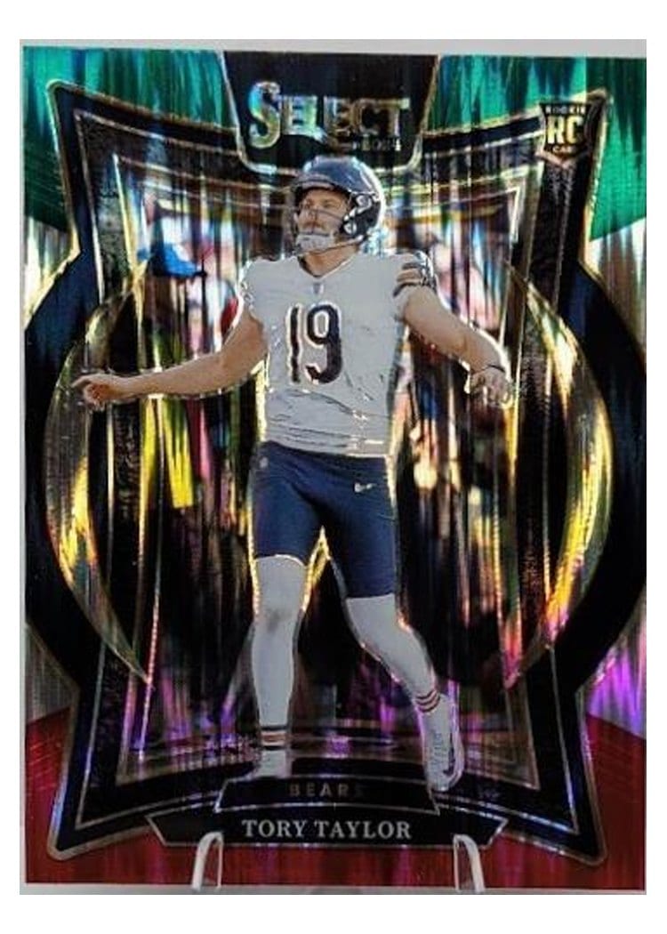 2024 Panini Select Base Set Tory Taylor Green Red Prizm Shock #1 card