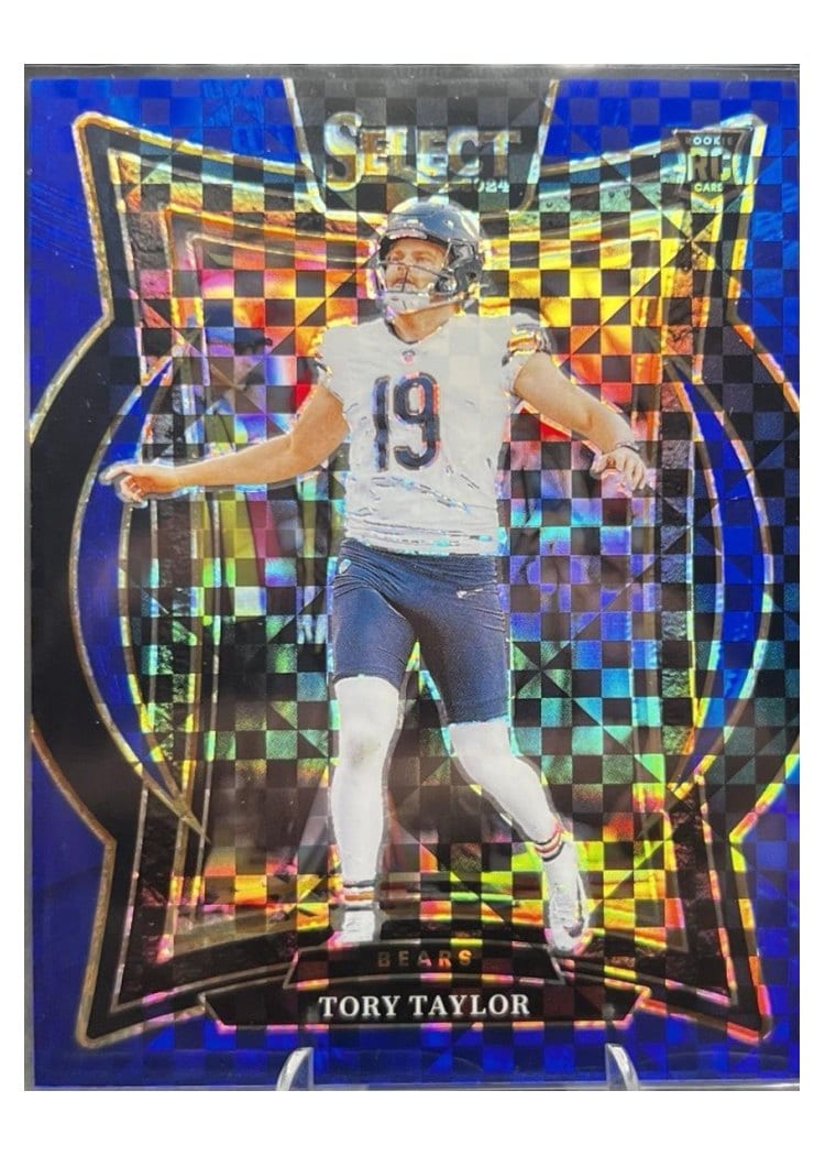 2024 Panini Select Base Set Tory Taylor Blue Prizm #1 card