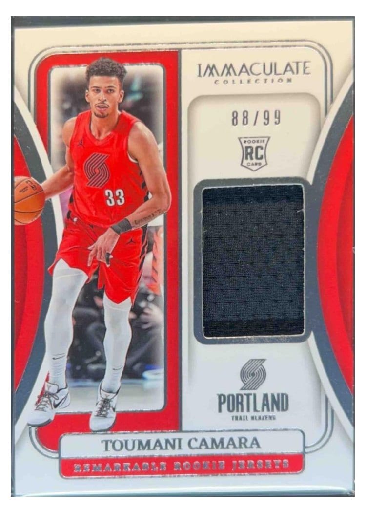 2023-24 Panini Immaculate Collection Remarkable Rookie Jerseys Toumani Camara #6 card